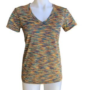 Reebok Women’s Multicolored V neck t shirt size small